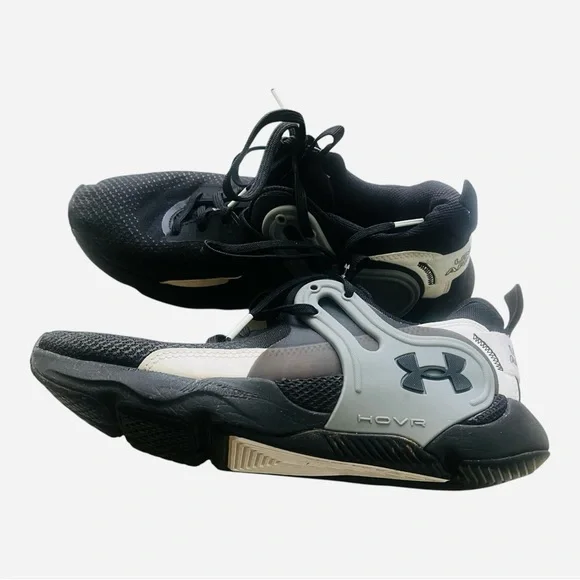 Under Armour HOVR  Apex 3 athletic sports gym shoes 9.5 black grey lace up - Picture 3 of 16